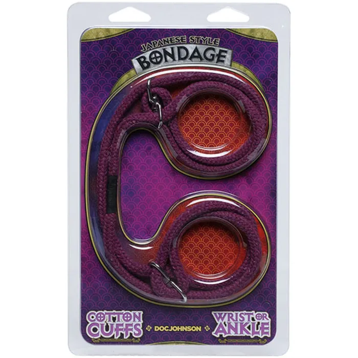 Restraints Japanese Style Bondage Cotton Wrist or Ankle Cotton Cuffs Purple Doc Johnson Restraints Japanese Style Bondage Cotton Wrist or Ankle Cotton Cuffs Purple Doc Johnson