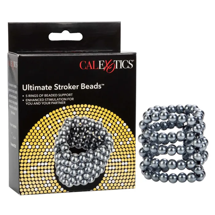 California Exotic Novelties Male Sex Toys Ultimate Stroker Beads Erection Enhancement Ring with 5 Rows of Stimulating Beads California Exotic Novelties Male Sex Toys Ultimate Stroker Beads Erection Enhancement Ring with 5 Rows of Stimulating Beads