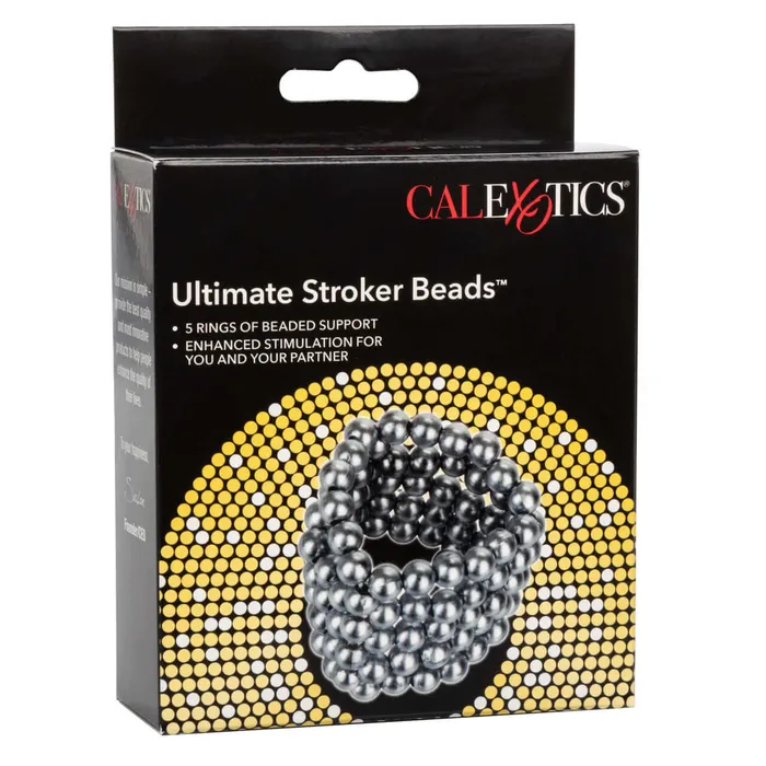 California Exotic Novelties Male Sex Toys Ultimate Stroker Beads Erection Enhancement Ring with 5 Rows of Stimulating Beads