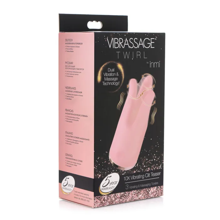 XR Brands inmi Vibrators Vibrassage Twirl 10x Vibrating Clit Teaser Pink