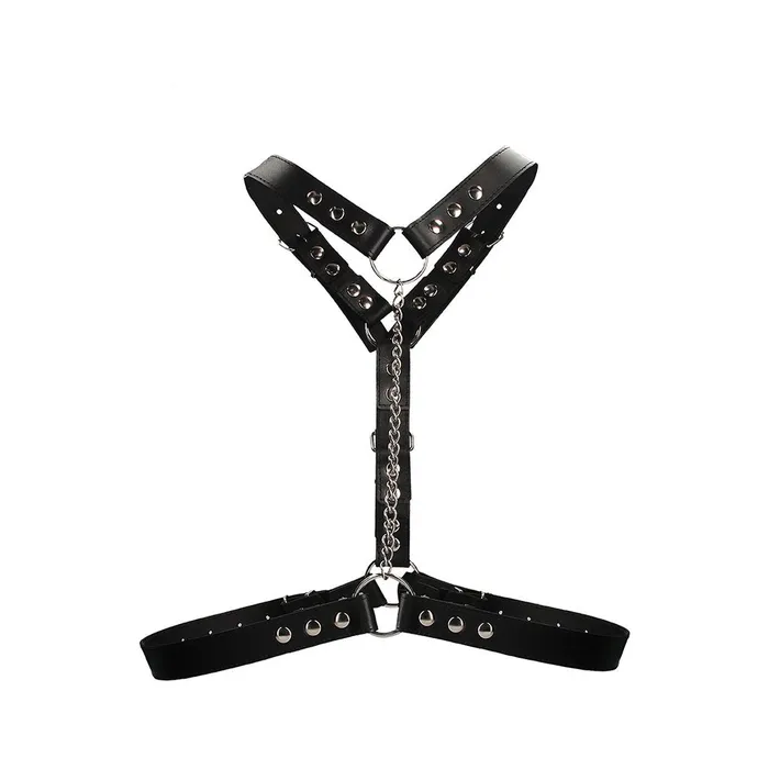 Mens Underwear Shots Twisted Bit Black Leather Harness One Size Black