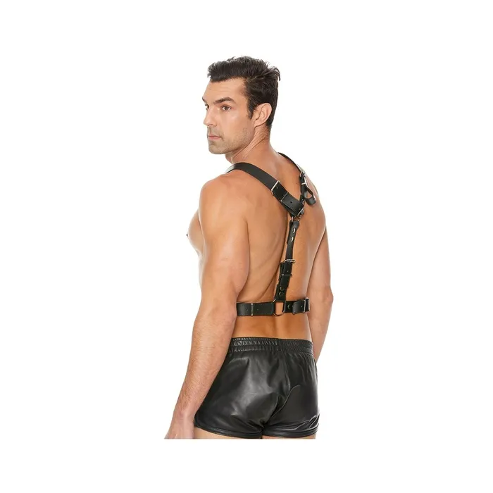 Mens Underwear Shots Twisted Bit Black Leather Harness One Size Black Mens Underwear Shots Twisted Bit Black Leather Harness One Size Black