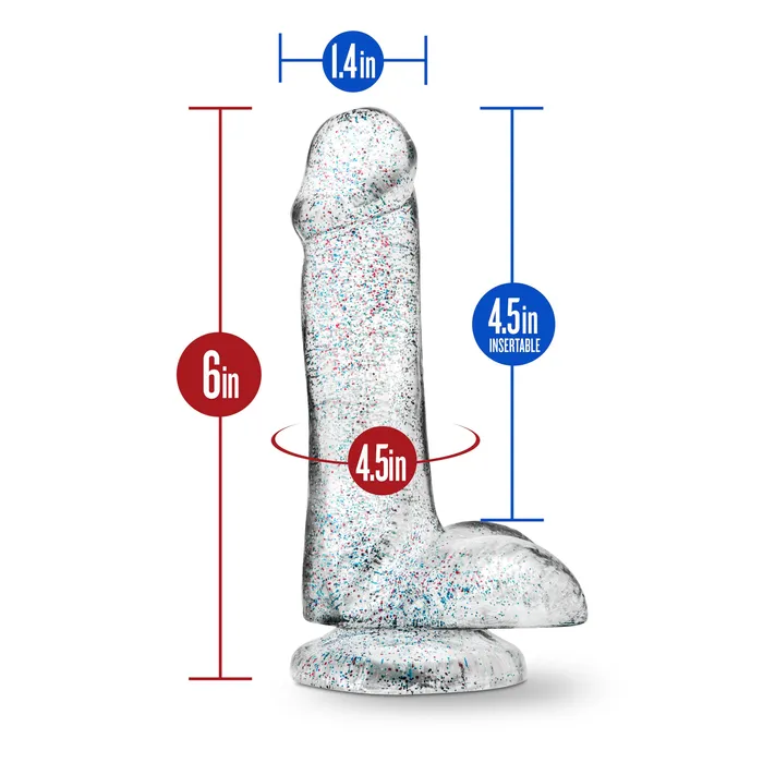 Blush Novelties Naturally Yours 6 Inch Glitter Cock Sparkling Clear Dildos Blush Novelties Naturally Yours 6 Inch Glitter Cock Sparkling Clear Dildos