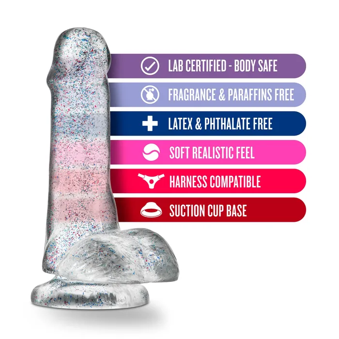 Blush Novelties Naturally Yours 6 Inch Glitter Cock Sparkling Clear Dildos Blush Novelties Naturally Yours 6 Inch Glitter Cock Sparkling Clear Dildos