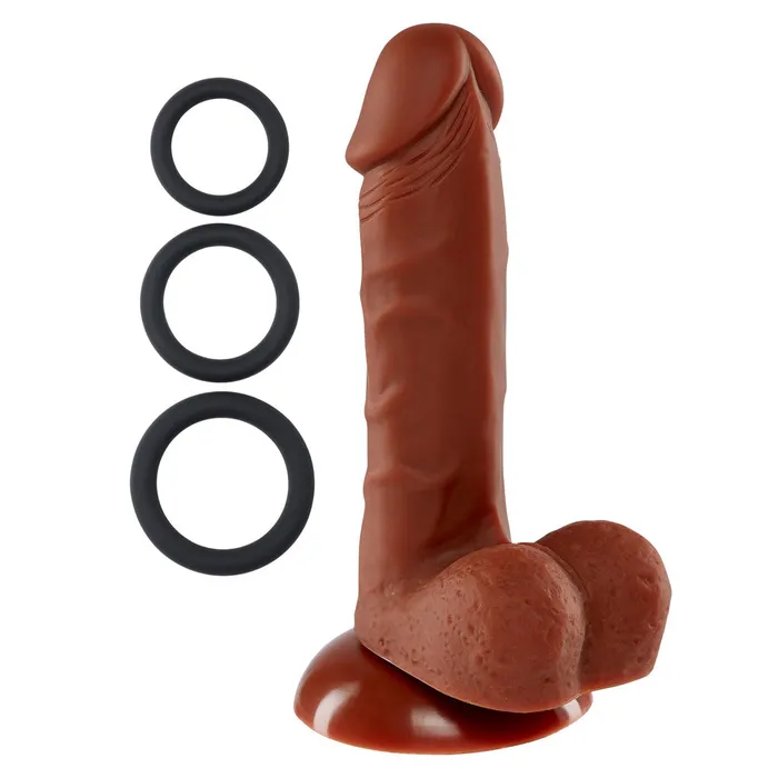 Cloud 9 Novelties Dildos Pro Sensual Premium Silicone 6 Inch Dong With 3 Cockrings Brown Cloud 9 Novelties Dildos Pro Sensual Premium Silicone 6 Inch Dong With 3 Cockrings Brown
