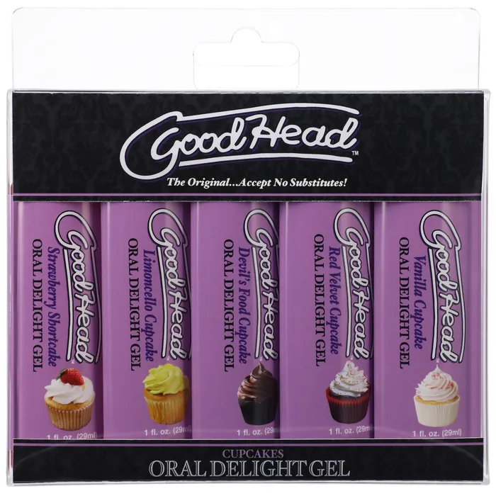 Enhancers Doc Johnson Goodhead Oral Delight Gel Cupcake 5 Pack 1 Fl Oz