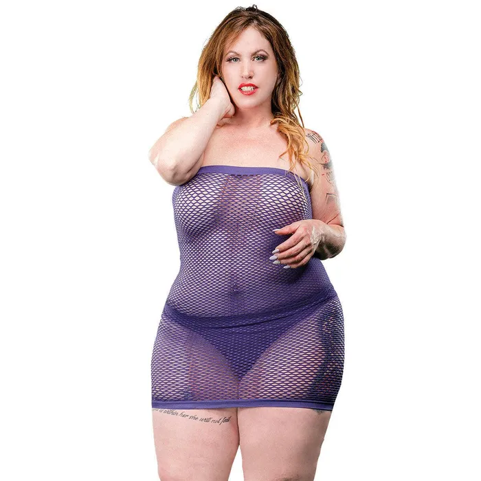 Holiday Blowout Sale Vibrators All Over Mesh Tube Dress Violet 1x4x