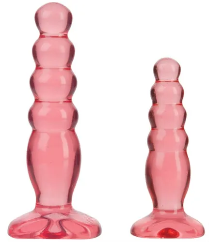 Male Sex Toys Doc Johnson Beginners Crystal Jelly Anal Training Plugs Small and Medium Sizes