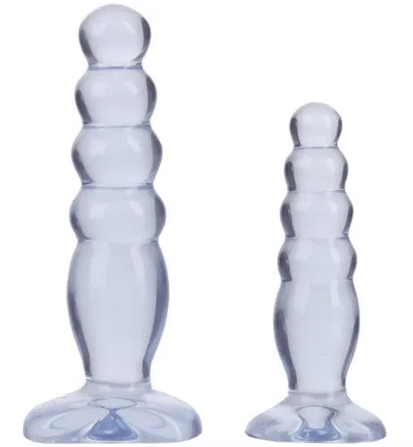 Male Sex Toys Doc Johnson Beginners Crystal Jelly Anal Training Plugs Small and Medium Sizes