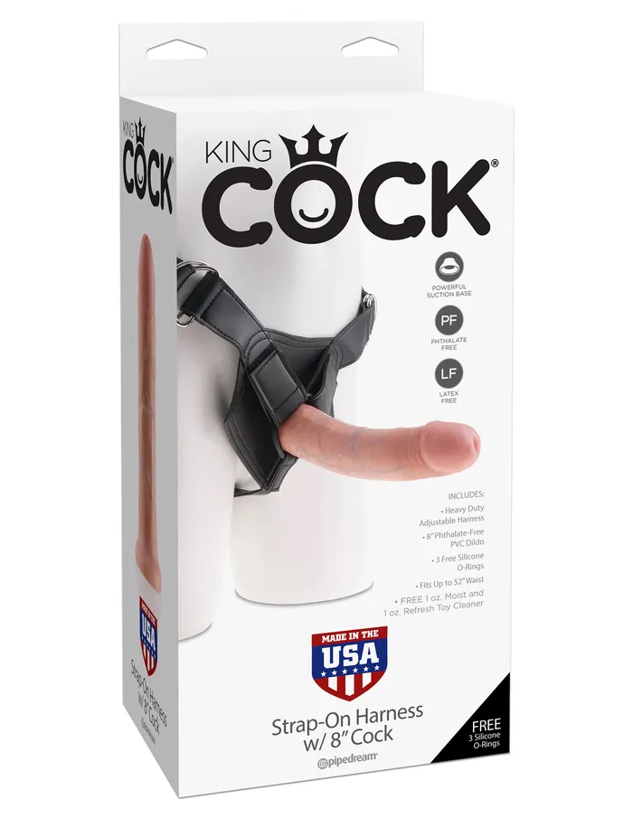 Pipedream King Cock StrapOn Lifelike 8Inch Adventure for HandsFree Fun Dildos