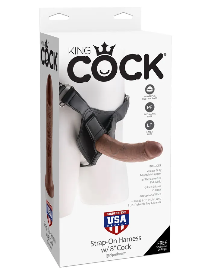 Pipedream King Cock StrapOn Lifelike 8Inch Adventure for HandsFree Fun Dildos