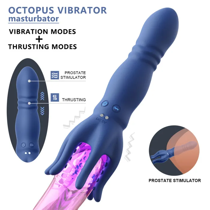 Male Masturbator Penis Vibrator Sex Toy 10 Vibration 3 Thrusting Modes 360Training Wrapped Lurevibe Male Sex Toys