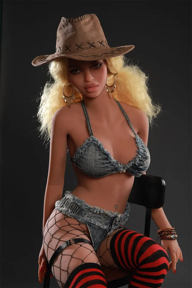 Margot158cm5ft2 US Stock Cow Girl Doggy Style Real Sex Doll Black With Pussy Anal Oral 3 Openings COS DOLL Male Sex Toys