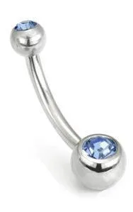 14g Double Jeweled Steel Belly Button Ring with 4mm6mm Balls Painful Pleasures Male Sex Toys 14g Double Jeweled Steel Belly Button Ring with 4mm6mm Balls Painful Pleasures Male Sex Toys