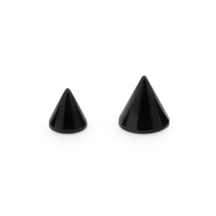 16g18g Externally Threaded PVD Black Titanium Cone Price Per 1 Painful Pleasures Anal
