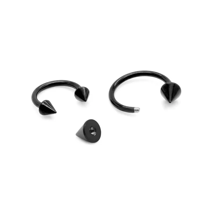 16g18g Externally Threaded PVD Black Titanium Cone Price Per 1 Painful Pleasures Anal