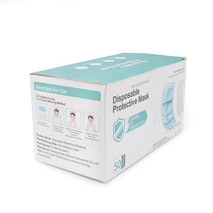 Blue Disposable Face Masks Box of 50 Painful Pleasures Vibrators