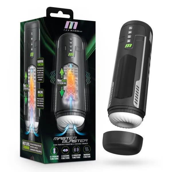 Blush Male Sex Toys Master Blaster Vibrating Stroking Sucking Warming Automatic Stroker