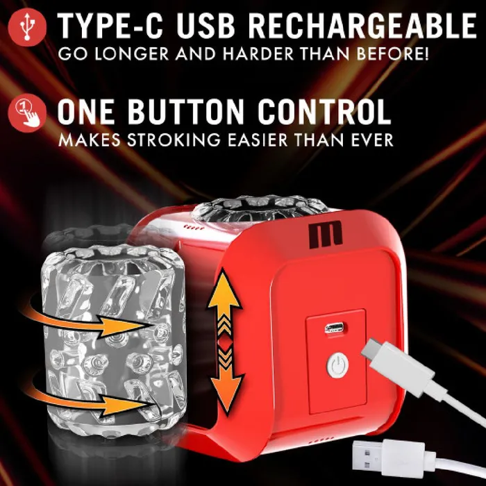 Blush Male Sex Toys SlamBox Thrusting Rotating Vibrating Discreet Stroker