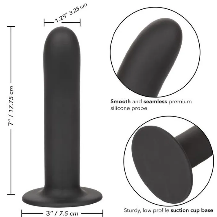 CalExotics Boundless 7 Inch Smooth Black Silicone Dildo Anal