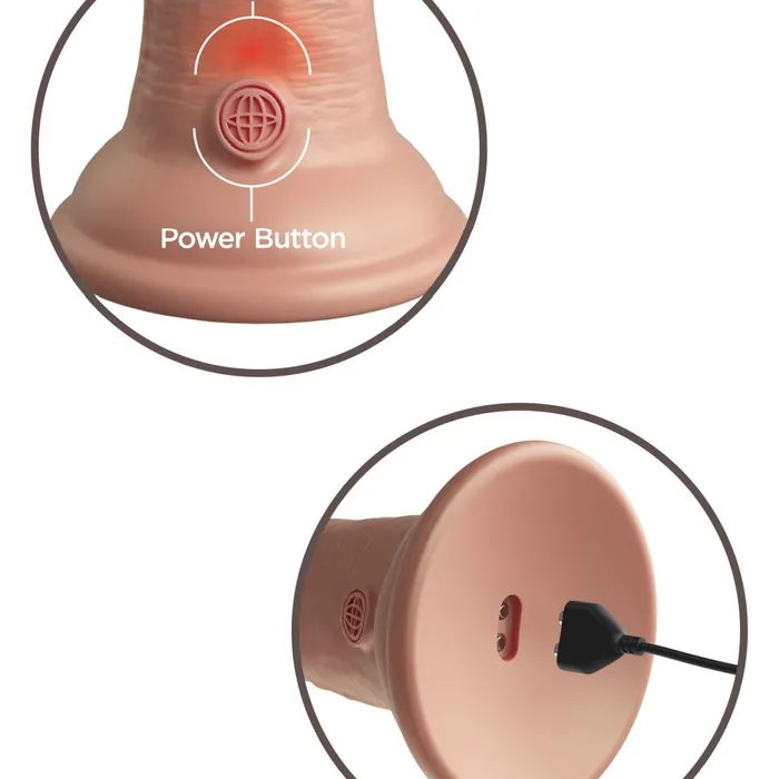 Dildos King Cock Elite 7 Vibrating Silicone Dual Density Dildo Vanilla Pipedream Products
