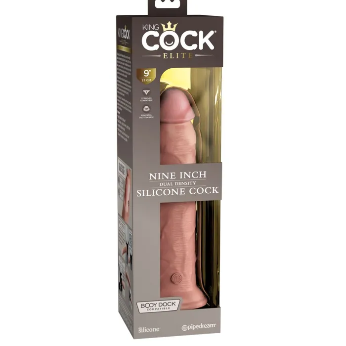Dildos King Cock Elite 7 Vibrating Silicone Dual Density Dildo Vanilla Pipedream Products