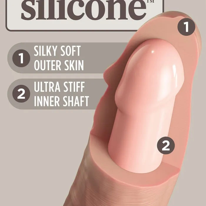 Dildos King Cock Elite 7 Vibrating Silicone Dual Density Dildo Vanilla Pipedream Products