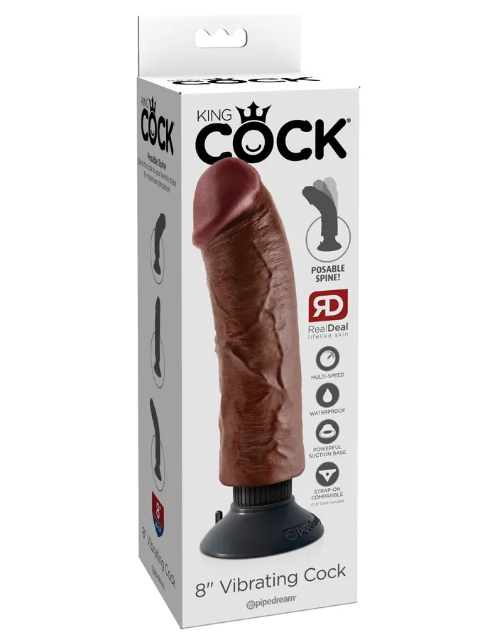 Dildos Pleasher Spot King Cock 8 inch Vibrating Cock