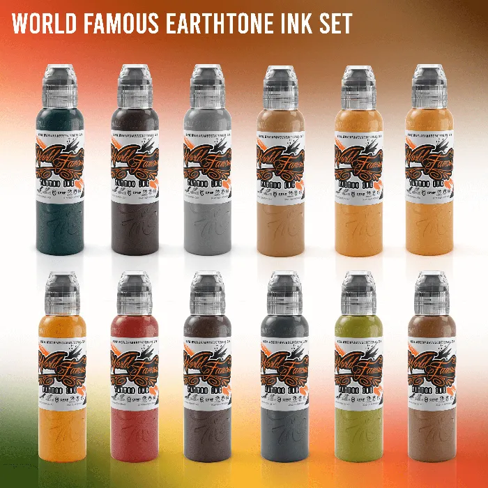 Female Sex Toys World Famous 12 Color Earthtone Set World Famous Tattoo Ink 1oz