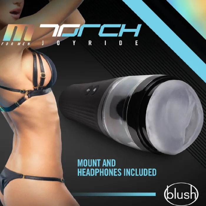 Joyride Pussy Moaning Vibrating Stroker with Mount Blush Male Sex Toys