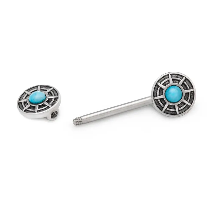 Nipple Clitoral Toys Painful Pleasures 14g 12 Turquoise Crop Circle Nipple Barbell Price Per 1