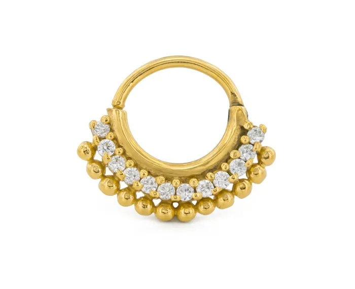 Painful Pleasures Male Sex Toys 16g Septum Clicker Layered 14kt Yellow Gold Plated Ring Painful Pleasures Male Sex Toys 16g Septum Clicker Layered 14kt Yellow Gold Plated Ring