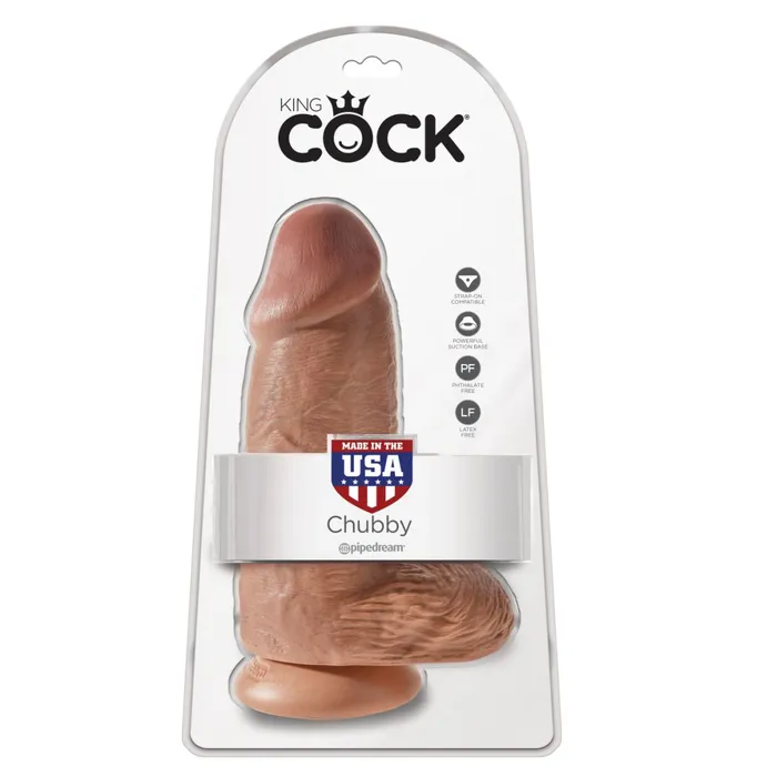 Pipedream Products Dildos King Cock Chubby 9 Inch Suction Cup Dildo Caramel
