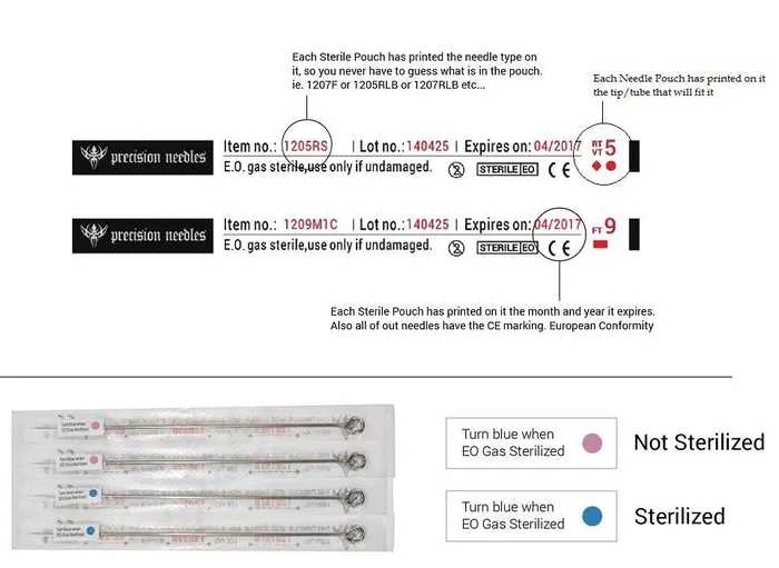 Precision Needles Female Sex Toys 12 Hollow Round Liner 35mm Taper Precision Needles Box of 50 Premade Sterilized Tattoo Needles