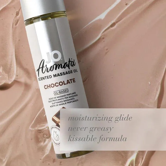 System JO United Consortium Inc Couples JO Aromatix Chocolate Scented Massage Oil 4 oz 120 mL