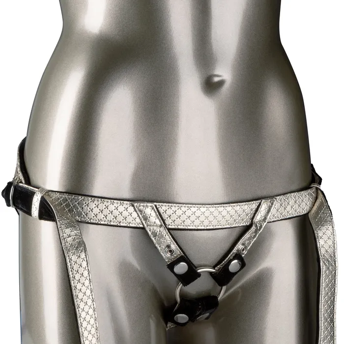 The Regal Duchess Crotchless Strapon Harness Gold CalExotics Female Sex Toys The Regal Duchess Crotchless Strapon Harness Gold CalExotics Female Sex Toys