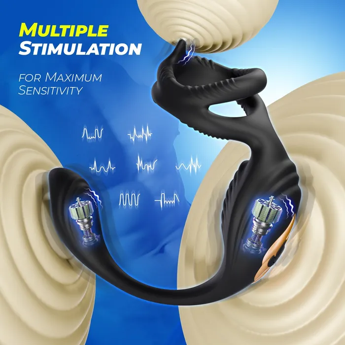 Amovibe Male Sex Toys Vibrating Penis Ring with Anal Plug Amovibe Male Sex Toys Vibrating Penis Ring with Anal Plug