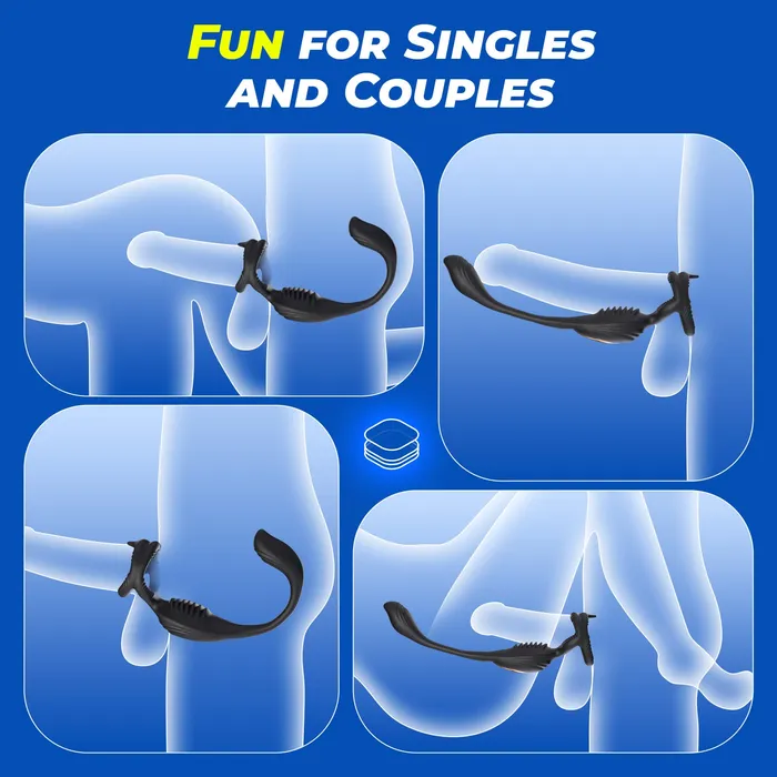 Amovibe Male Sex Toys Vibrating Penis Ring with Anal Plug Amovibe Male Sex Toys Vibrating Penis Ring with Anal Plug