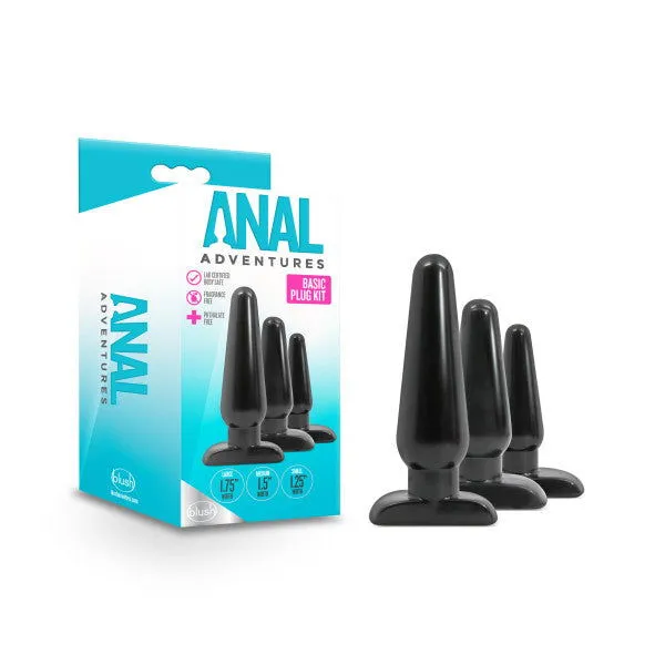 Anal Anal Adventures Basic Plug Kit Black Butt Plugs Set of 3 Sizes ShhhWndsr Anal Anal Adventures Basic Plug Kit Black Butt Plugs Set of 3 Sizes ShhhWndsr