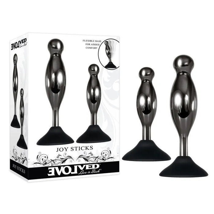 Anal Evolved JOY STICKS Metal Butt Plugs Set of 2 ShhhWndsr