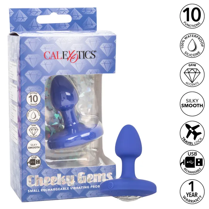 Anal Fairvillacom Cheeky Gems Small Rechargeable Vibrating Probe Blue
