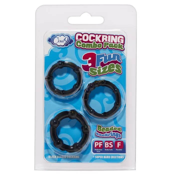 Anal Fairvillacom Cockring Combo Beaded Black