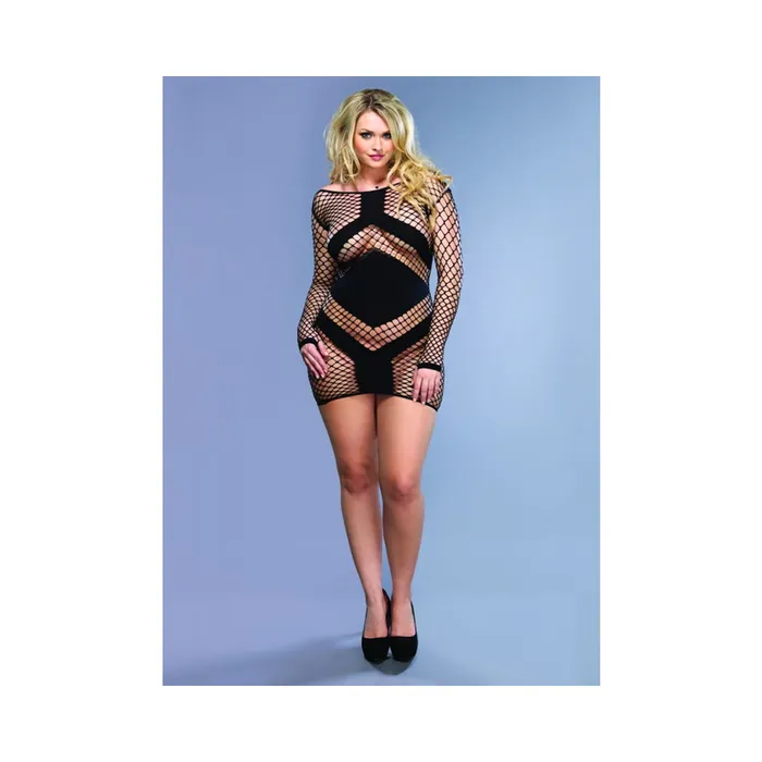 Anal Fairvillacom Diamond Net Mini Dress Queen Size Black