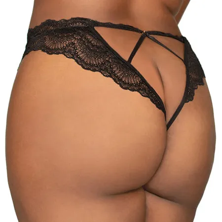 Anal Fairvillacom Lace Tanga Open Crotch Panty Black 2X