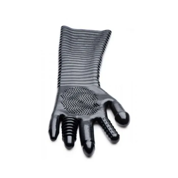 Anal Fairvillacom Pleasure Fister Extra Long Textured Fisting Glove Black