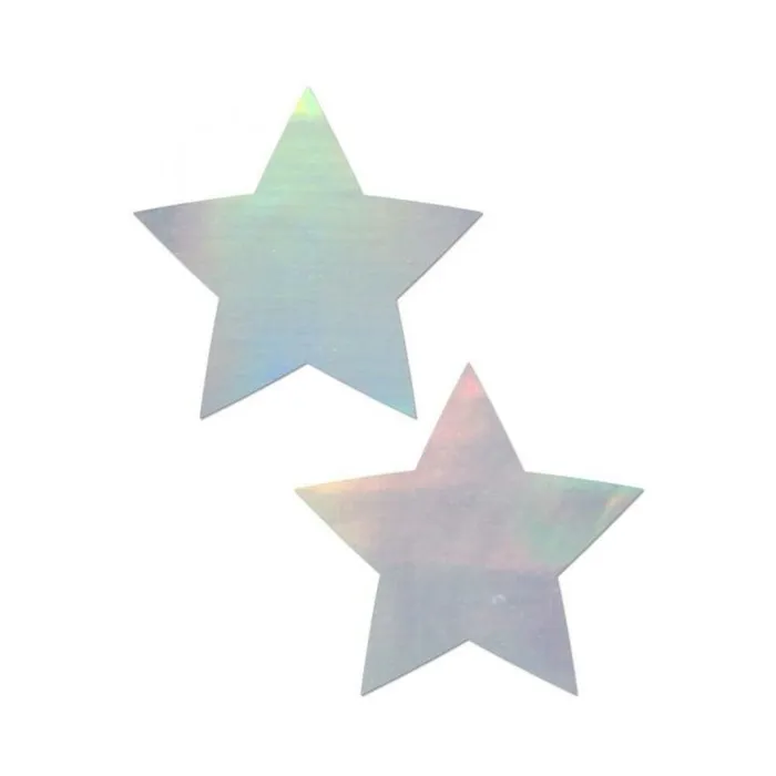 Anal Pastease Holographic Star Silver Pasties OS Fairvillacom