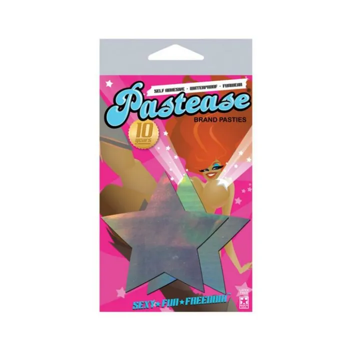 Anal Pastease Holographic Star Silver Pasties OS Fairvillacom