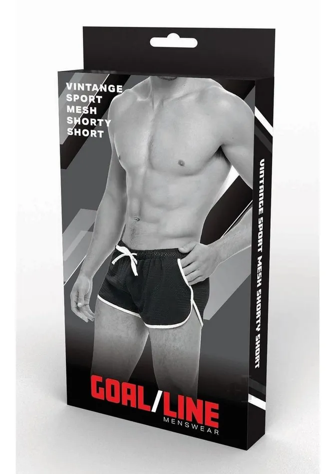 Boyztown Marketing Vibrators Goal Line Side Split Mesh Short Sm Blk