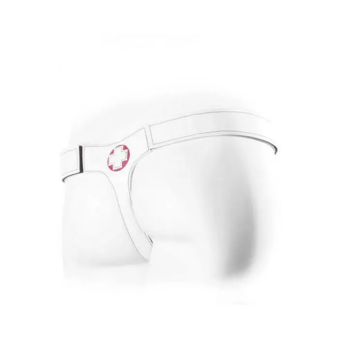 Connoisseur Nurse Single Strap Harness White And Red Fairvillacom Vibrators