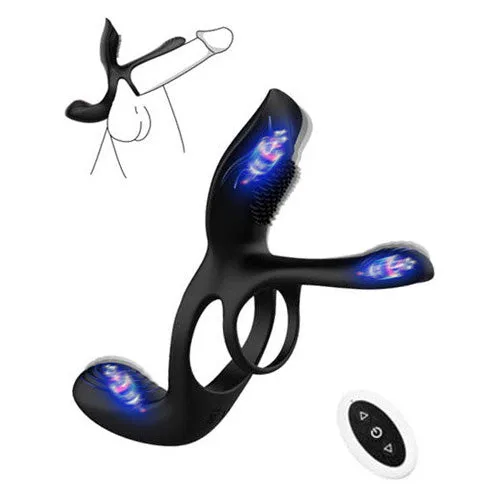 Couples Amovibe Vibrating Cock Ring with 3 Motors